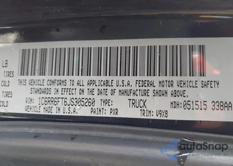 2018 Ram 1500 Express 4X2 6'4 Box из США, поврежденный, VIN 1C6RR6FT6JS305260